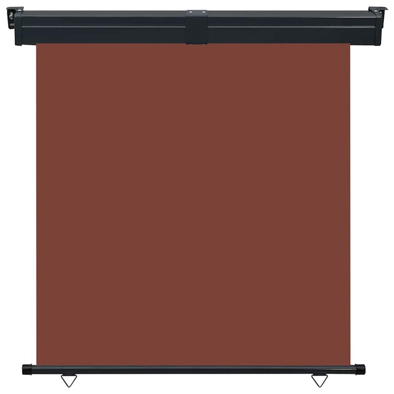 Écran d'intimité rétractable avec auvent rétractable, Brun, H 98,4 po x l 63 po