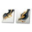 Noir, blanc et or liquide - ensemble de 2 collages carrés modernes-2145787340-2145787341