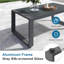 Table basse d'extérieur 44 po x 22 po en aluminium toutes saisons avec plateau en verre trempé
