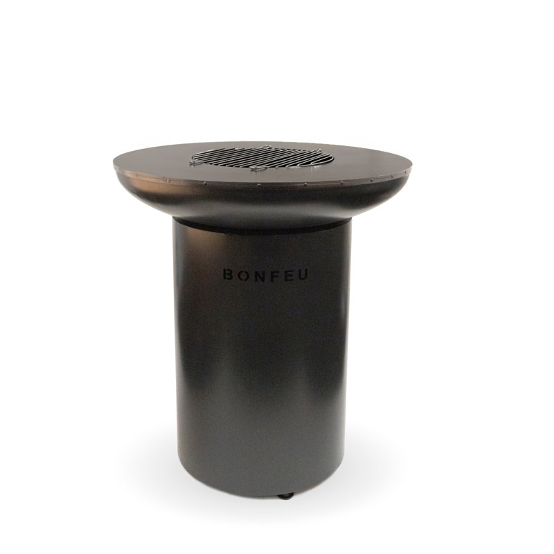Cylinder Steel Outdoor Fireplace, Black