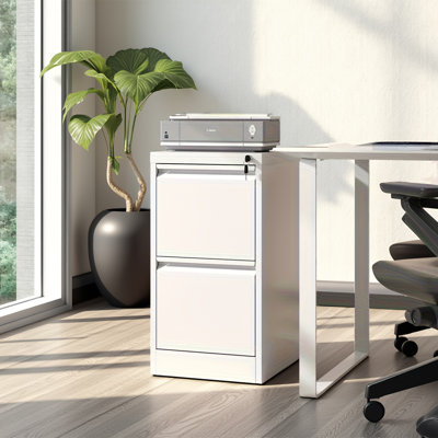 Classeur vertical à 2 tiroirs avec serrure, classeur en métal pour dossiers lettre / légal / a4, rangement pour bureau personnel