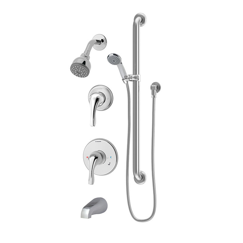 Robinet de baignoire et douche avec valve brute Origins, Chrome