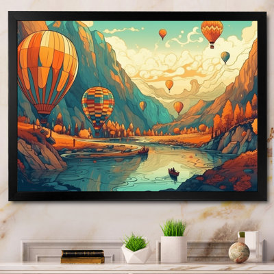 Décollage de montgolfières dans les montagnes II - reproduction