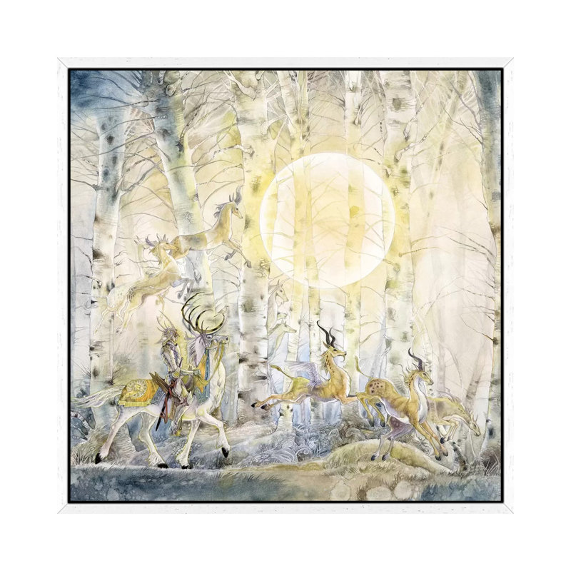 White Knight by Stephanie Law - Print on Canvas, White Framed, 93.98 cm H x 93.98 cm W