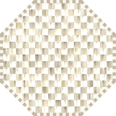Mocha Checkered Washable Rug