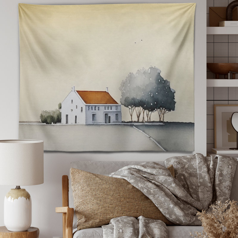 Tapisserie en polyester avec punaises, H 50 po x l 60 po