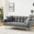 69 Inch Gray Bed With Three - Speed Adjustment For Small Living Room And Bedroom Comfortable Arm Placement Sponge Cushions-995805701