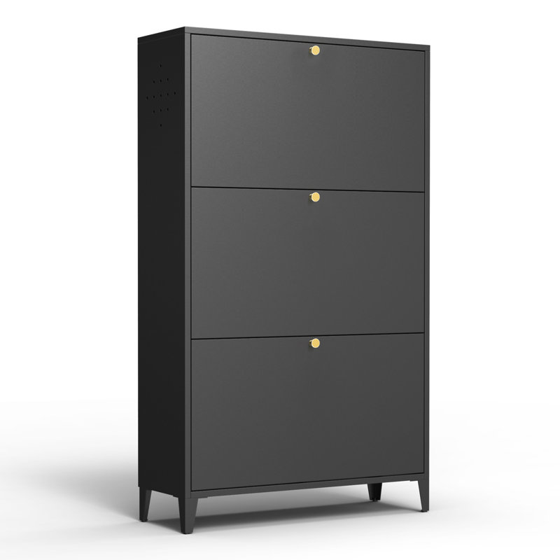 Armoire à chaussures 3 tiroirs en acier