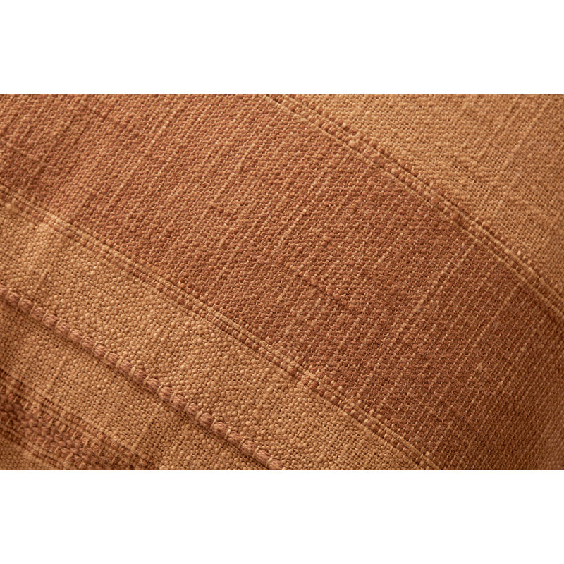 Rust Striped Cotton 18'' x 18'' Throw Pillow with Poly Insert