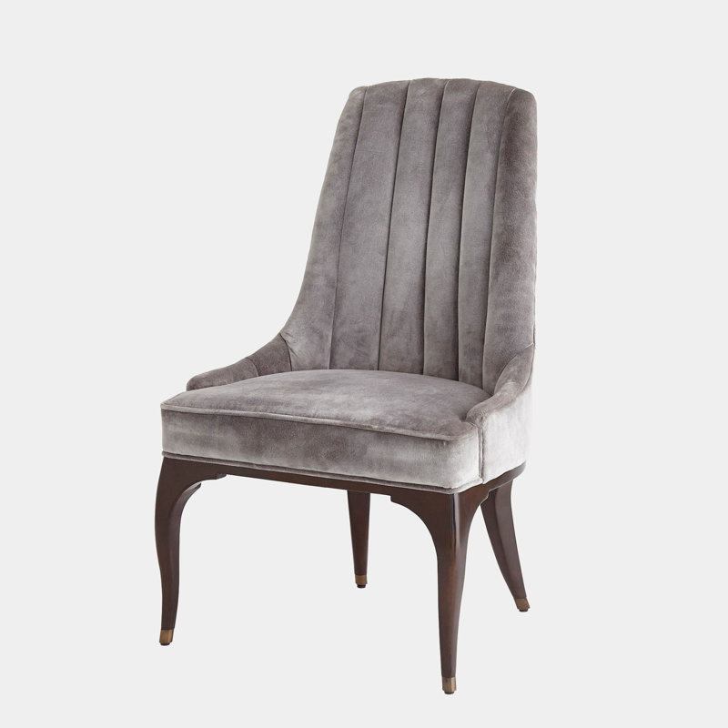 Channel Upholstered Dining Chair, Gray