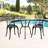 Outdoor Cast Aluminum Bistro Table And Chairs - Black, Rust- Black Patio Rust-, Easy To Assemble, For Garden