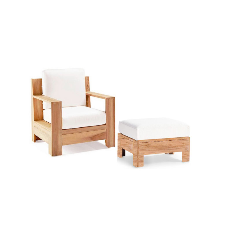 Canberra Outdoor Lounge Chair with Ottoman , Sunbrella® Cushions Included