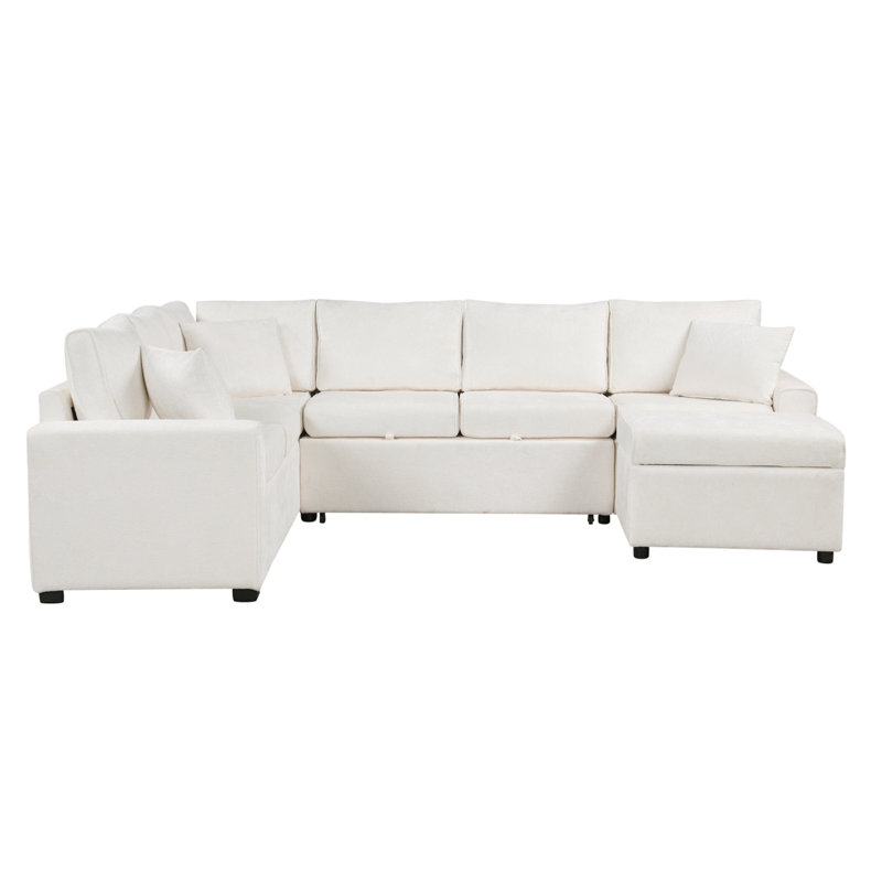 Canapé-lit 112,2 po, Crème, crème, 4