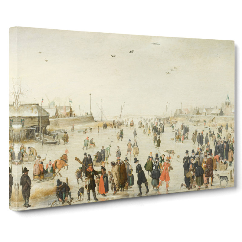 Winter Scene on the Ice Vol.4 by Hendrick Avercamp - Wrapped Canvas, 40cm H x 60cm W x 3cm D