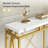70.9" Marble Veined Table Top 2-Tier Console Table Sofa Table with Open Storage and LED Light