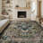 Persian-Style Machine Washable Area Rug with Non-Slip Backing – Green Floral-1550576577