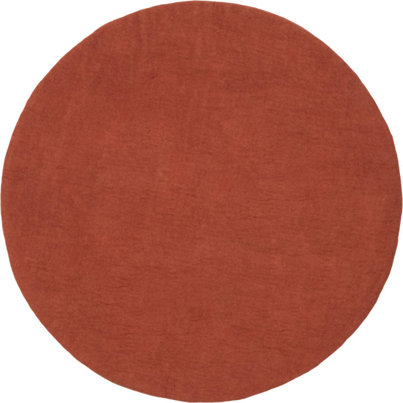 Round Solid Colour Wool Hand Woven Area Rug, Round 200cm