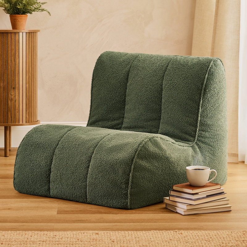 Boucle Bean Bag Chair, Green