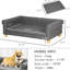 Lit de couchage moyen à grand pour animaux de compagnie, gris foncé, coussin amovible, doux et relaxant, lit gris respirant pour les animaux de compagnie, matériau antidérapant