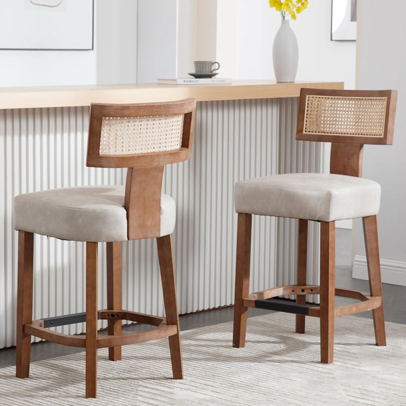 26.5" Modern Rattan Counter Stools