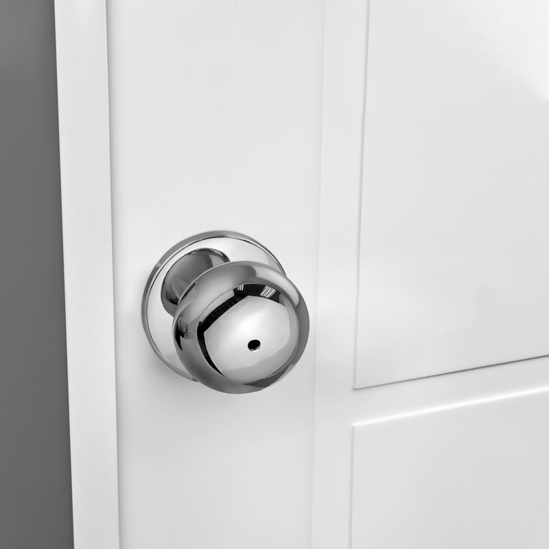 Cambridge Privacy Bed/Bath Door Knob, Polished Chrome