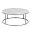 Table basse Zaidee avec plateau en marbre naturel et grand fini nickel