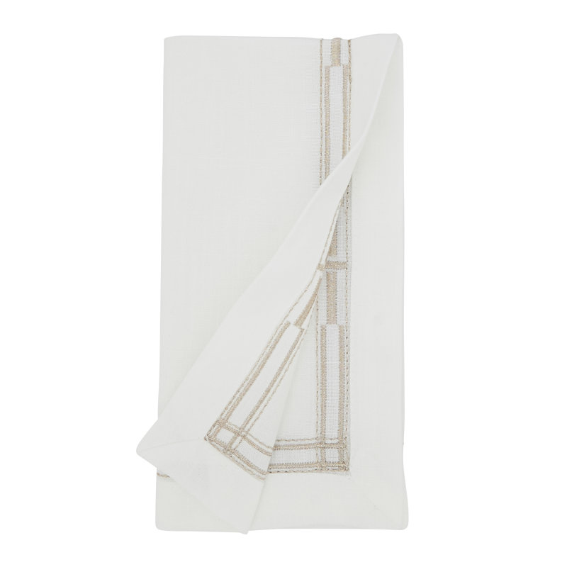 Ensemble de 4 serviettes élégantes à broder avec bordure délicate