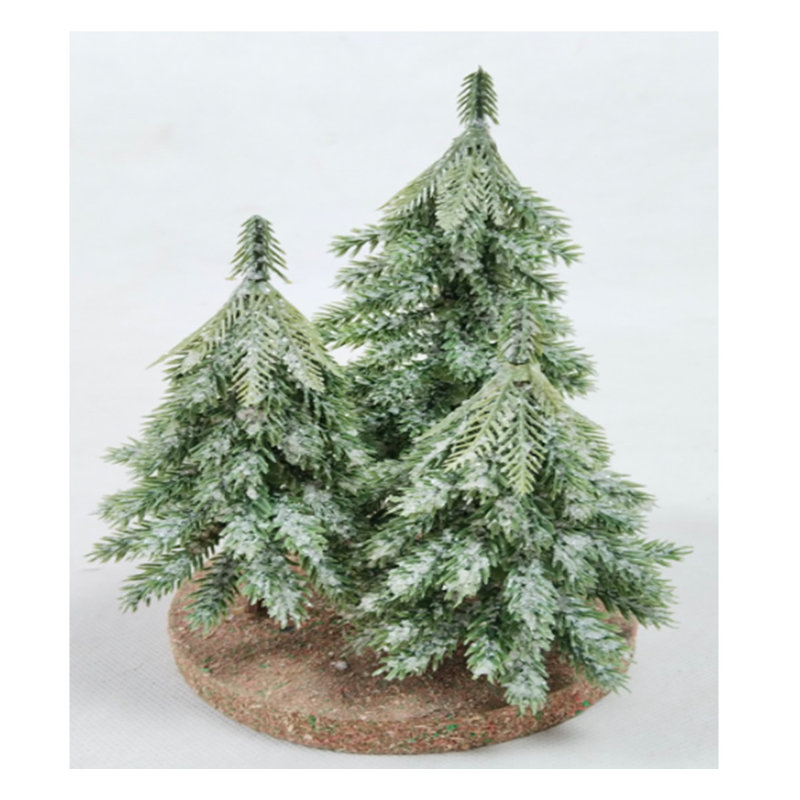 Icy Downswept Pine Trio Of Trees Christmas Decoration - 8" - Unlit