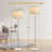 Adjustable Marble Floor Lamp With Pull Chain, Brushed Nickel Finish (Bulbs Not Included)