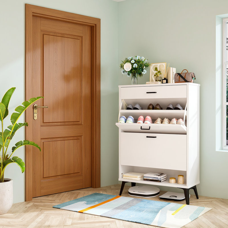 Armoire de rangement pour 20 paires de chaussures, Blanc