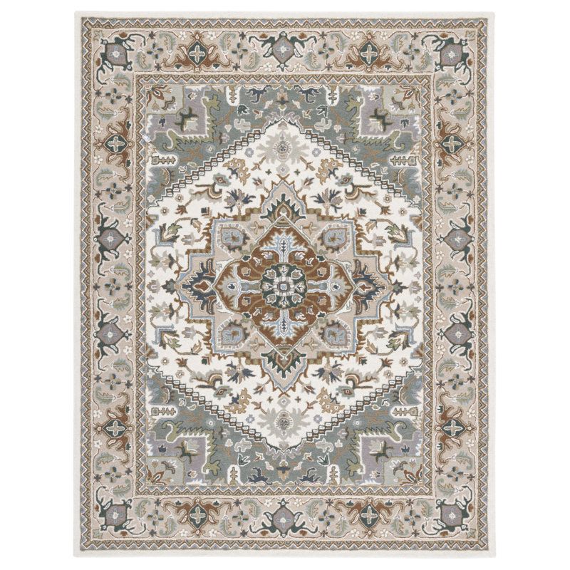Cangelosi Hand Tufted Wool Oriental Indoor Rug, Rectangle 8' x 10'