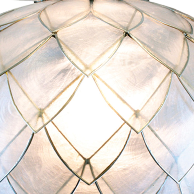 Sputnik 20cm H Shell / Capiz Novelty Pendant Shade ( Screw On ), Silver