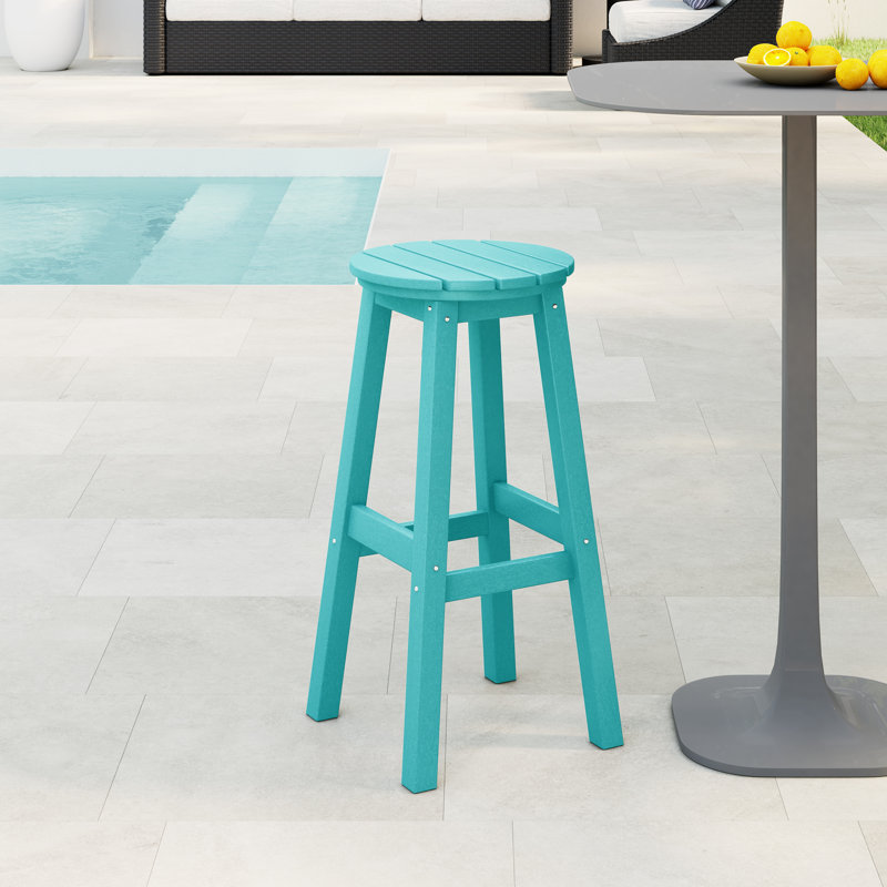 Laguna Outdoor Stool, Teal, 29"