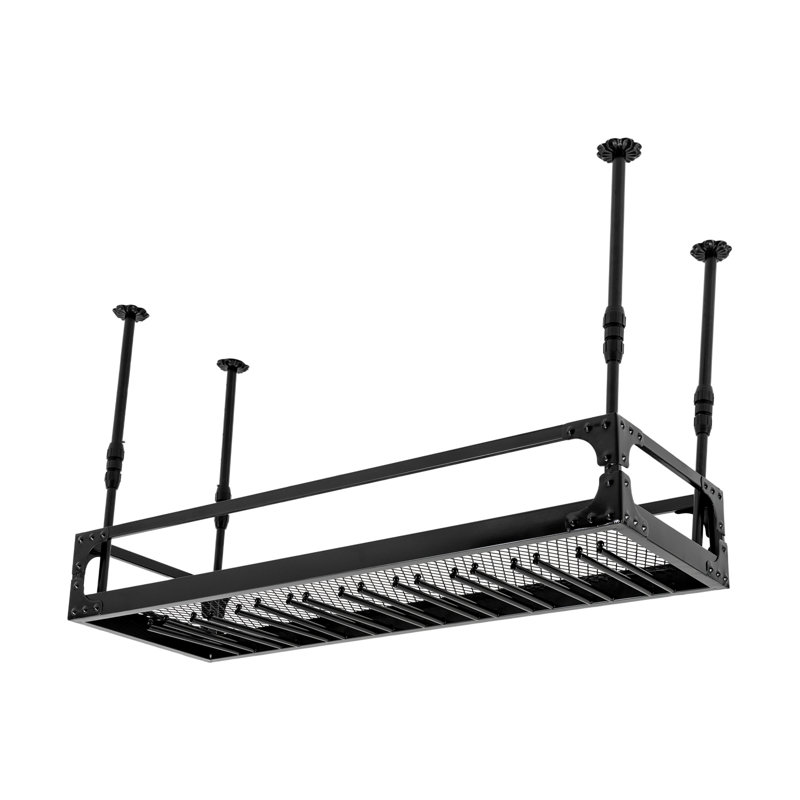 Floor Wine Bottle & Glass Rack, Black
