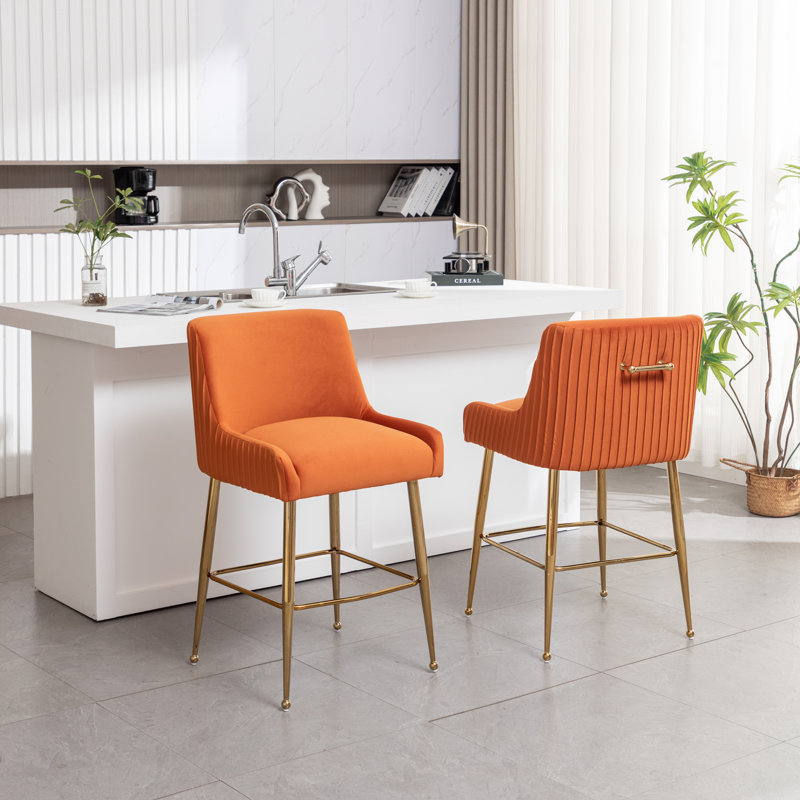 Baudel Zanthia Counter Stool, Orange