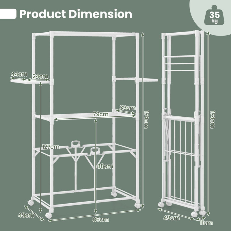 86cm Rolling Clothing Rack