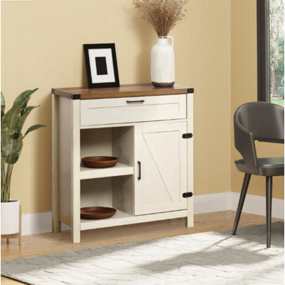 Cabinet Farmhouse Sideboard Buffet Cabinet, Rustic Barn Door Kitchen Cabinet, Accent Cabinet