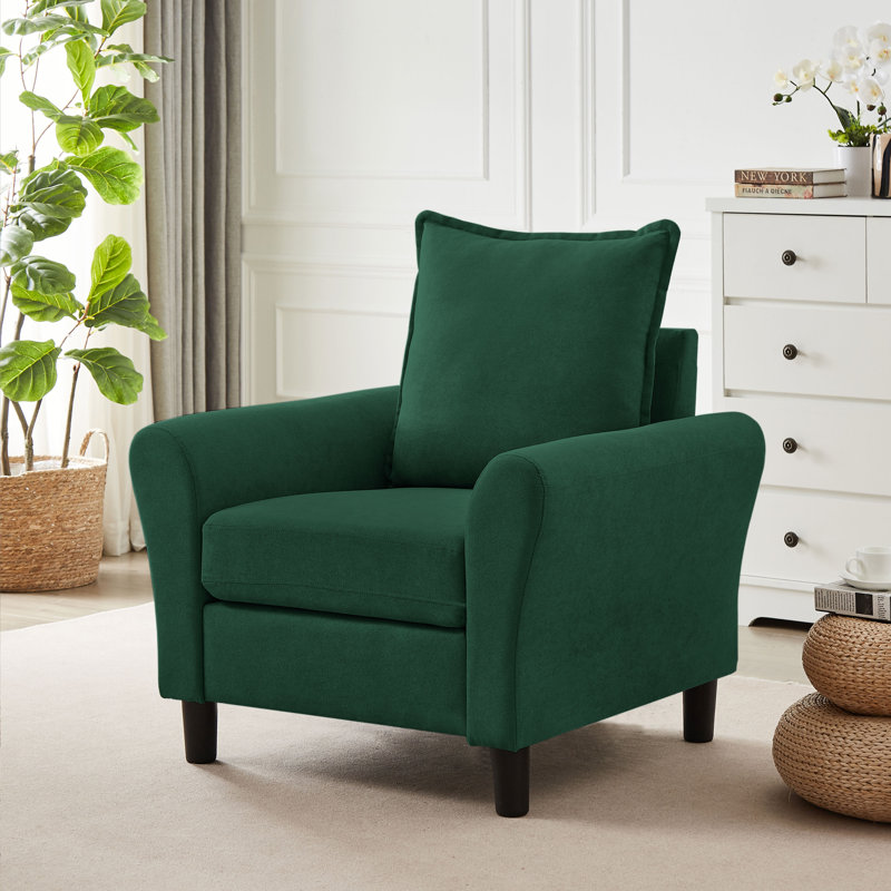 Danaysha 34.65" W Comfy Accent Armchair, Green