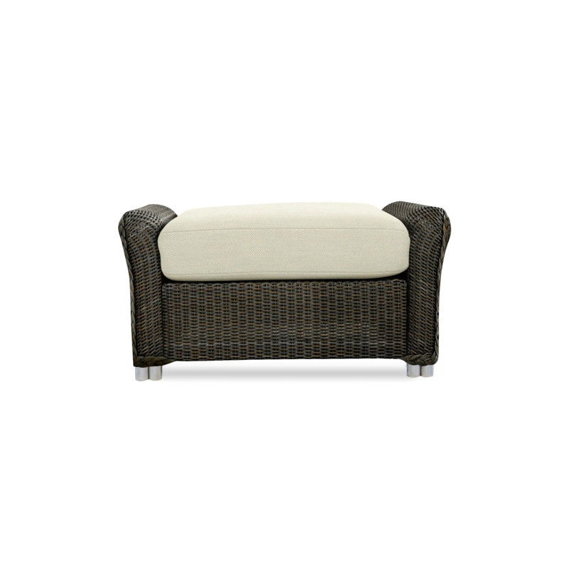 Reflections Outdoor Ottoman, Yoko Mist, Mink