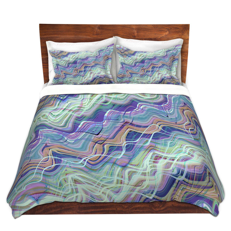 Ensemble de housse de couette DiaNoche en microfibre par Ruth Palmer - Mute Blues Multi