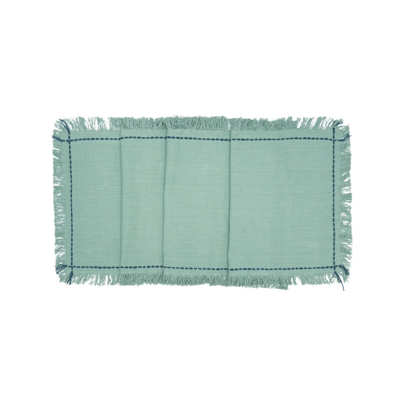 Chemin de table en coton Gwinner Cheryl, Vert