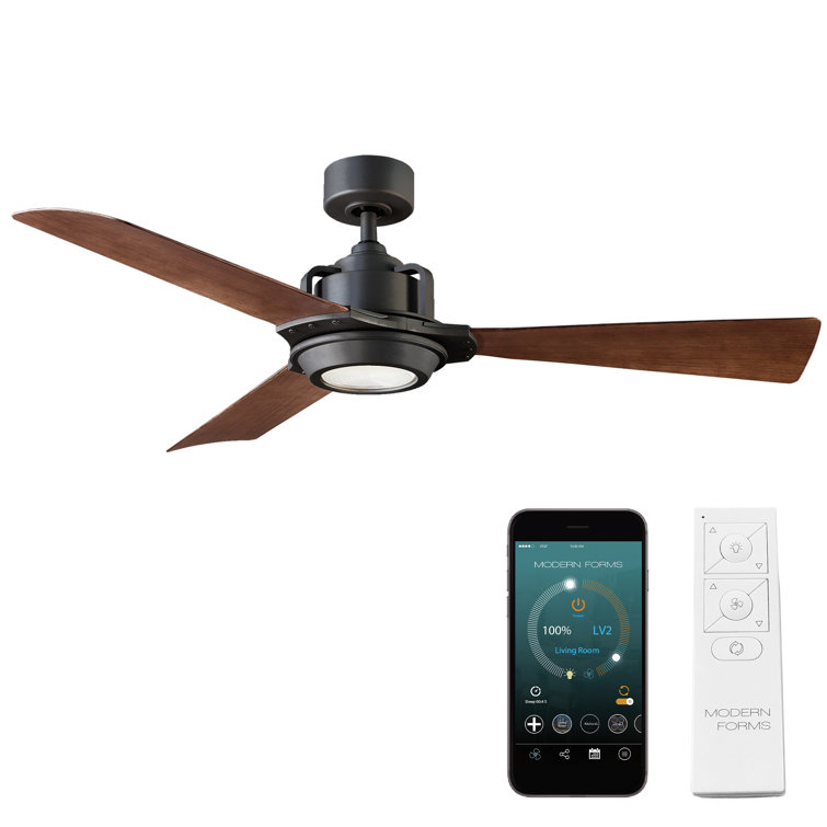 56" Osprey 3 - Blade Outdoor LED Smart Standard Ceiling Fan with Remote Control and Light Kit Included