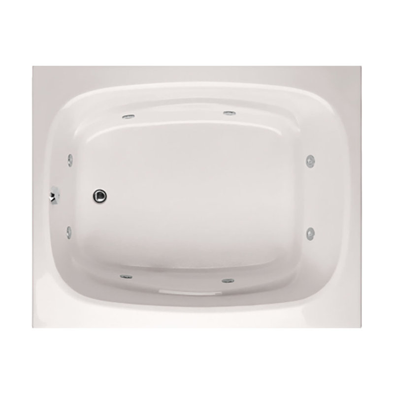 Designer Alexis 60" x 48" Combination Acrylic Bathtub, Biscuit, White