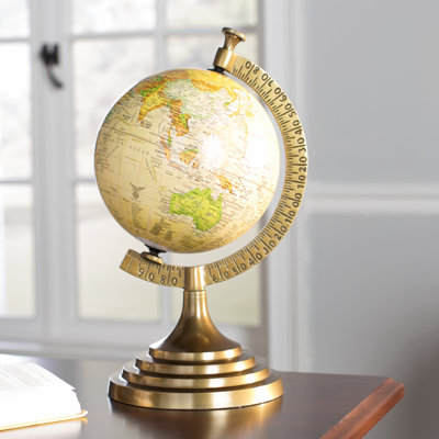 Aluminum Metal Educational/Geographic Earth Copper Globe