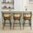 Swivel Upholstered Counter Stools With Rattan Back-970377916-970377912