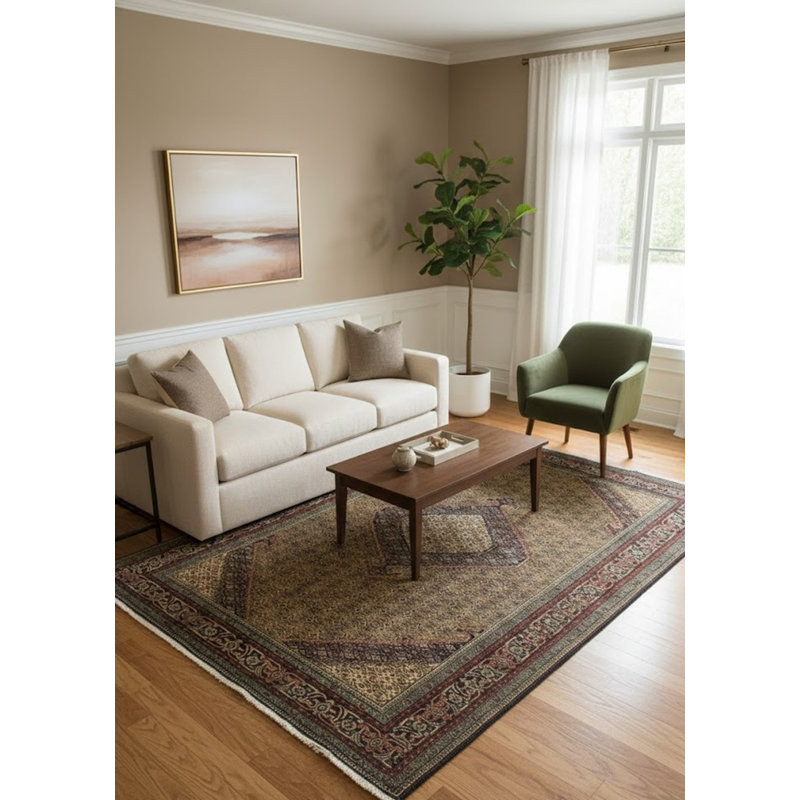 Tapis oriental semi-antique saumon clair 6 x 10