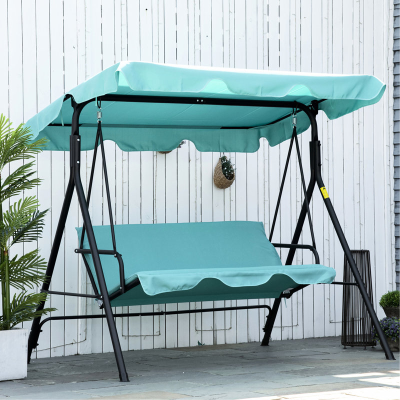 Canopy Porch Swing Chair For 3, , Steel Frame & , Wonderful Backyard Amusement 3 Adults Patio Swing, Canopy, Deck, Backyard, Poolside