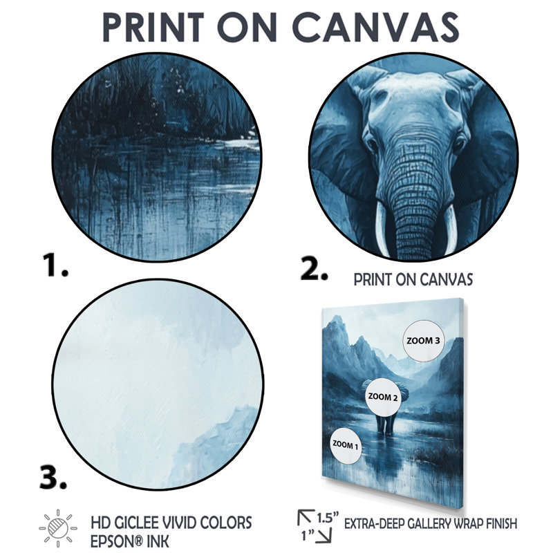 Imel - Animals Canvas Art Print, Argent argent, H 44 po x l 34 po, Reproduction encadrée d'une seule photo