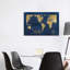 «Indigo World Map» par Carol Robinson, impression sur toile tendue-55903631