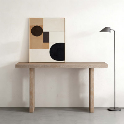 Eryndor Modern Veneer Console Table with Sculpted Side Detailing and Spacious Top Surface